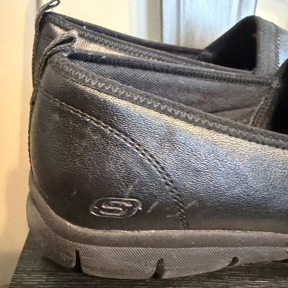 Skechers Work Black Slip Resistant Shoes Memory Foam Relaxed Fit - Picture 6 of 16